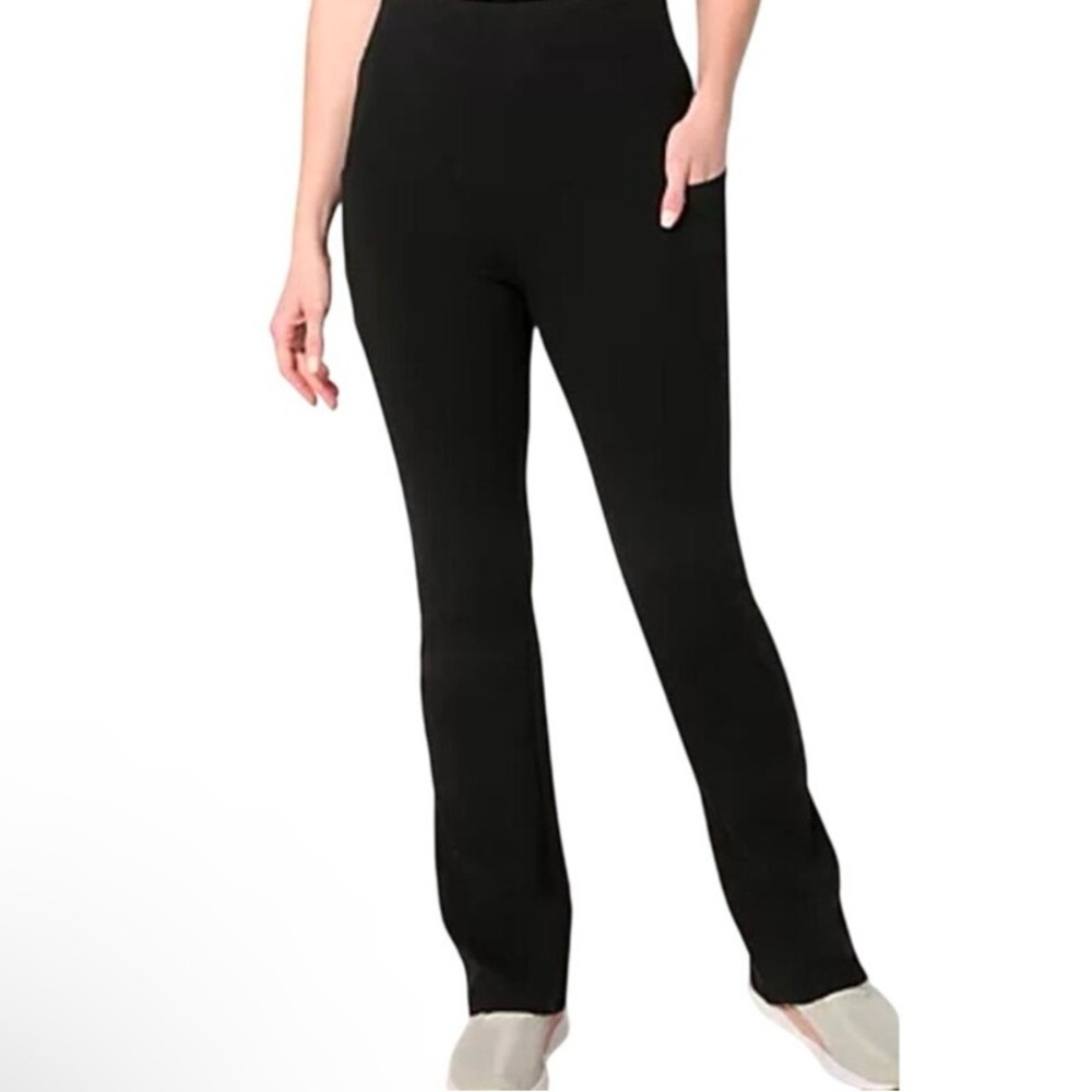 Denim & Co Yoga Stretch Pants Black MPetite NWOT